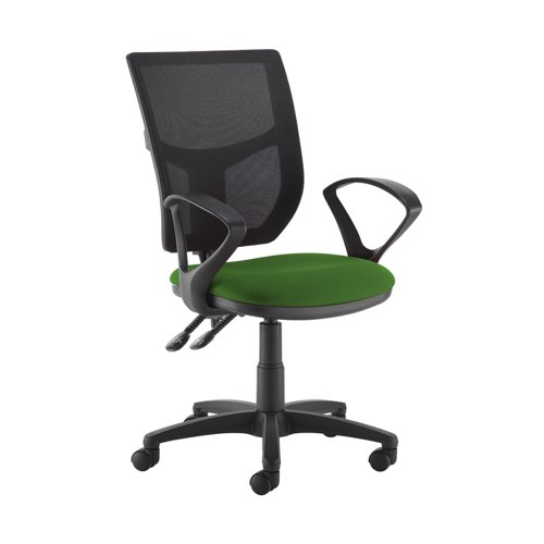 Altino 2 lever high mesh back operators chair with fixed arms - Lombok Green Altino 2 lever high mesh back operators chair with fixed arms - Lombok Green