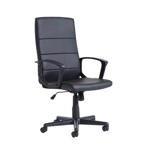Ascona+high+back+managers+chair+-+black+faux+leather