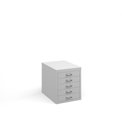 Bisley multi drawers with 5 drawers - white