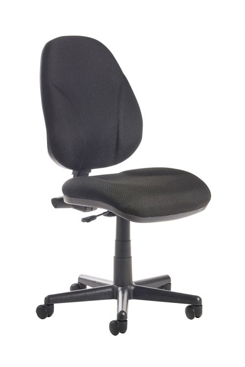 Bilbao fabric operators chair with lumbar support and no arms - black Bilbao fabric operators chair with lumbar support and no arms - black