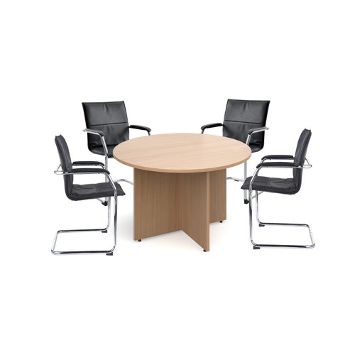 Bundle deal 4 x Essen visitors chairs with RT12 meeting table - beech