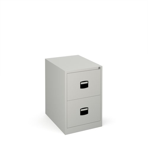 Steel+2+drawer+contract+filing+cabinet+711mm+high+-+goose+grey
