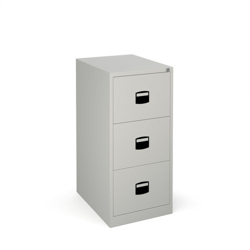 Steel+3+drawer+contract+filing+cabinet+1016mm+high+-+goose+grey
