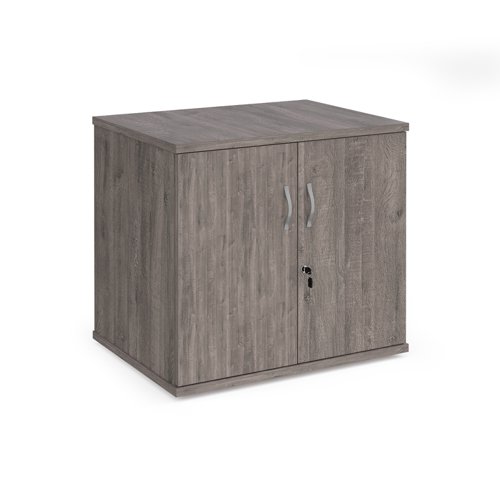 Deluxe double door desk high cupboard 600mm deep - grey oak