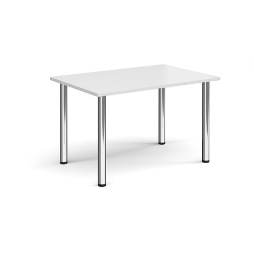 Rectangular+chrome+radial+leg+meeting+table+1200mm+x+800mm+-+white