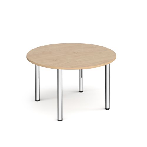 Circular chrome radial leg meeting table 1200mm x 800mm - Kendal Oak Circular chrome radial leg meeting table 1200mm x 800mm - Kendal Oak