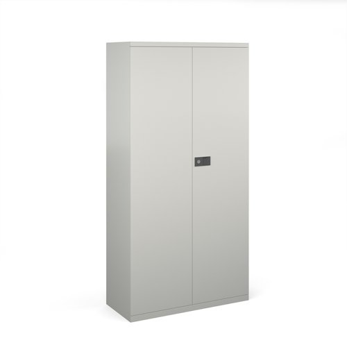 Steel+contract+cupboard+with+3+shelves+1806mm+high+-+goose+grey