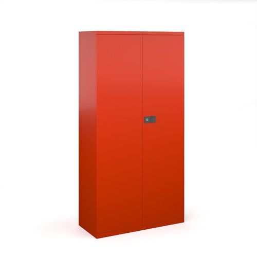 Steel contract cupboard with 3 shelves 1806mm high - red Steel contract cupboard with 3 shelves 1806mm high - red