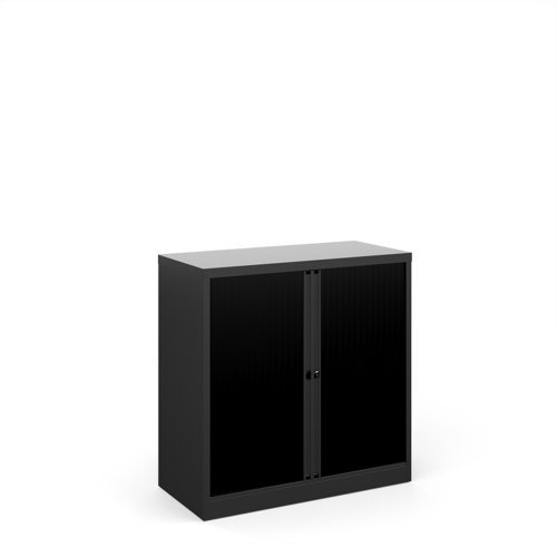 Bisley+systems+storage+low+tambour+cupboard+1000mm+high+-+black