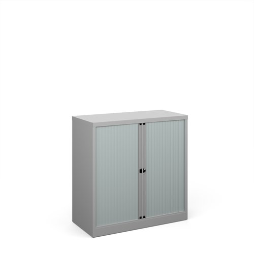 Bisley+systems+storage+low+tambour+cupboard+1000mm+high+-+silver