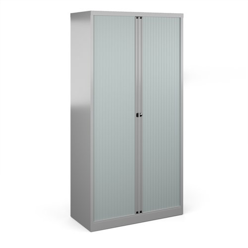Bisley+systems+storage+high+tambour+cupboard+1970mm+high+-+silver