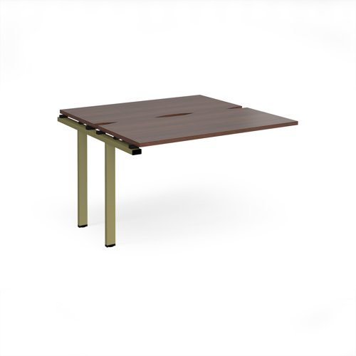 Adapt add on unit single 1200mm x 1200mm - green frame, walnut top Adapt add on unit single 1200mm x 1200mm - green frame, walnut top