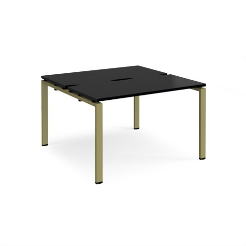 Adapt back to back desks 1200mm x 1200mm - green frame, black top Adapt back to back desks 1200mm x 1200mm - green frame, black top