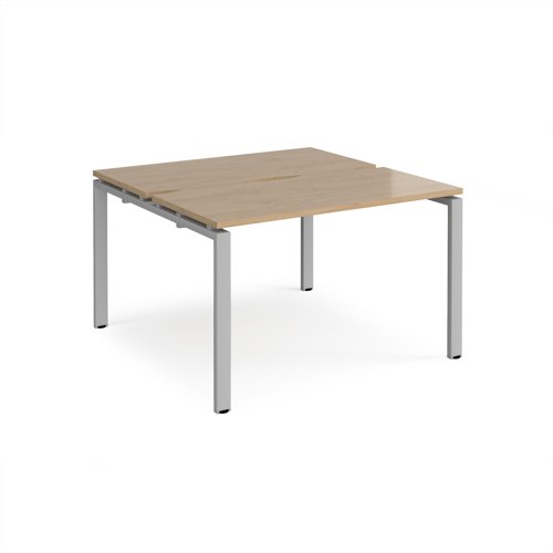Adapt back to back desks 1200mm x 1200mm - silver frame, kendal oak top Adapt back to back desks 1200mm x 1200mm - silver frame, kendal oak top