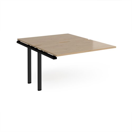 Adapt add on unit single 1200mm x 1600mm - black frame, kendal oak top Adapt add on unit single 1200mm x 1600mm - black frame, kendal oak top