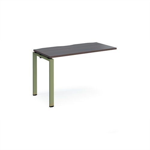 Adapt add on unit single 1200mm x 600mm - green frame, walnut top Adapt add on unit single 1200mm x 600mm - green frame, walnut top