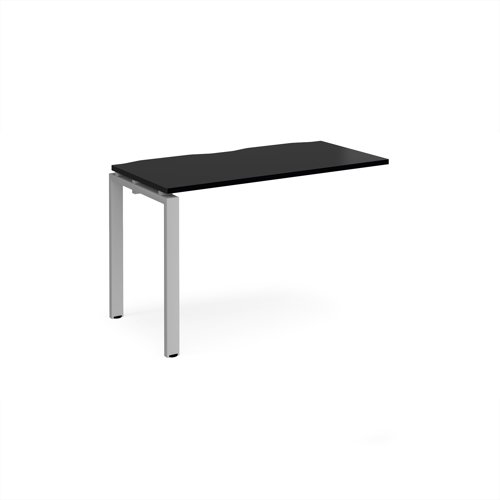 Adapt add on unit single 1200mm x 600mm - silver frame, black top Adapt add on unit single 1200mm x 600mm - silver frame, black top