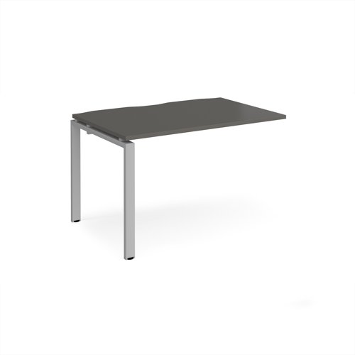 Adapt add on unit single 1200mm x 800mm - silver frame, storm grey top Adapt add on unit single 1200mm x 800mm - silver frame, storm grey top