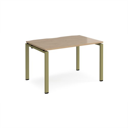 Adapt single desk 1200mm x 800mm - green frame, kendal oak top Adapt single desk 1200mm x 800mm - green frame, kendal oak top