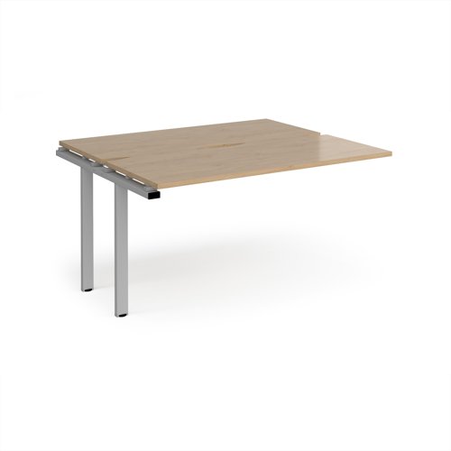 Adapt add on unit single 1400mm x 1200mm - silver frame, kendal oak top Adapt add on unit single 1400mm x 1200mm - silver frame, kendal oak top