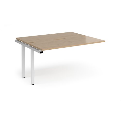 Adapt add on unit single 1400mm x 1200mm - white frame, kendal oak top Adapt add on unit single 1400mm x 1200mm - white frame, kendal oak top