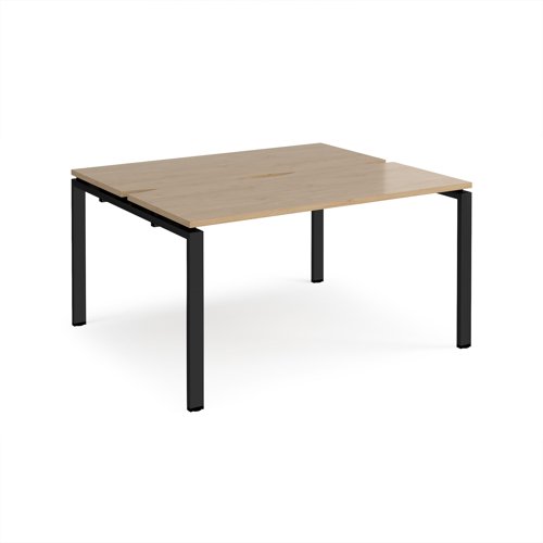 Adapt back to back desks 1400mm x 1200mm - black frame, kendal oak top Adapt back to back desks 1400mm x 1200mm - black frame, kendal oak top