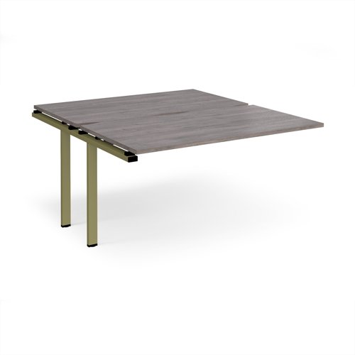 Adapt add on unit single 1400mm x 1600mm - green frame, grey oak top Adapt add on unit single 1400mm x 1600mm - green frame, grey oak top
