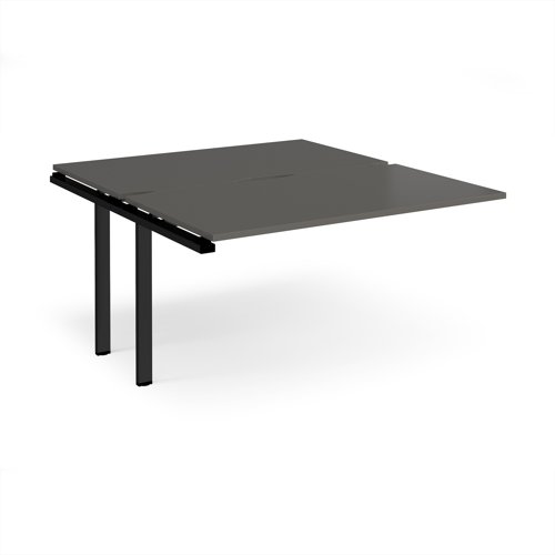 Adapt add on unit single 1400mm x 1600mm - black frame, storm grey top Adapt add on unit single 1400mm x 1600mm - black frame, storm grey top