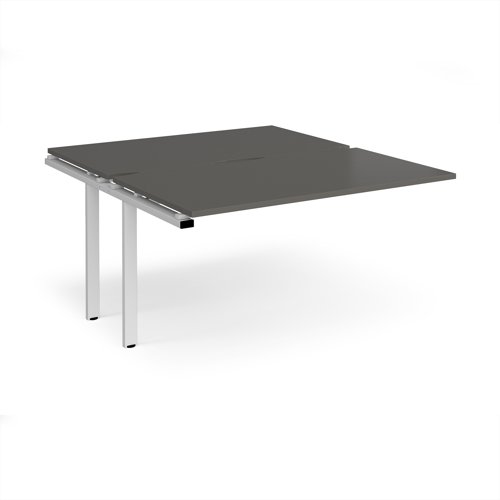 Adapt add on unit single 1400mm x 1600mm - white frame, storm grey top Adapt add on unit single 1400mm x 1600mm - white frame, storm grey top