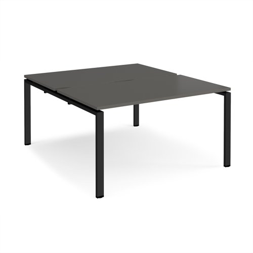 Adapt back to back desks 1400mm x 1600mm - black frame, storm grey top Adapt back to back desks 1400mm x 1600mm - black frame, storm grey top
