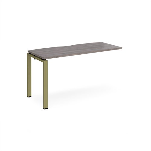 Adapt add on unit single 1400mm x 600mm - green frame, grey oak top Adapt add on unit single 1400mm x 600mm - green frame, grey oak top