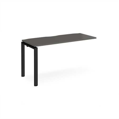Adapt add on unit single 1400mm x 600mm - black frame, storm grey top Adapt add on unit single 1400mm x 600mm - black frame, storm grey top