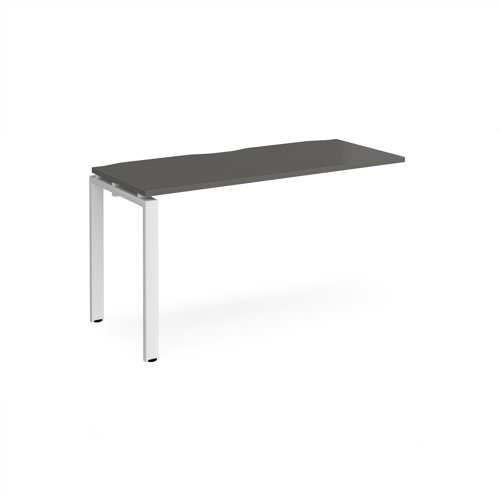 Adapt add on unit single 1400mm x 600mm - white frame, storm grey top Adapt add on unit single 1400mm x 600mm - white frame, storm grey top