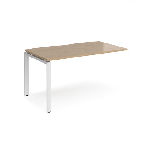 Adapt add on unit single 1400mm x 800mm - white frame, kendal oak top Adapt add on unit single 1400mm x 800mm - white frame, kendal oak top