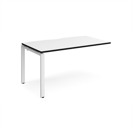 Adapt add on unit single 1400mm x 800mm - white frame, white top, black edge Adapt add on unit single 1400mm x 800mm - white frame, white top, black edge