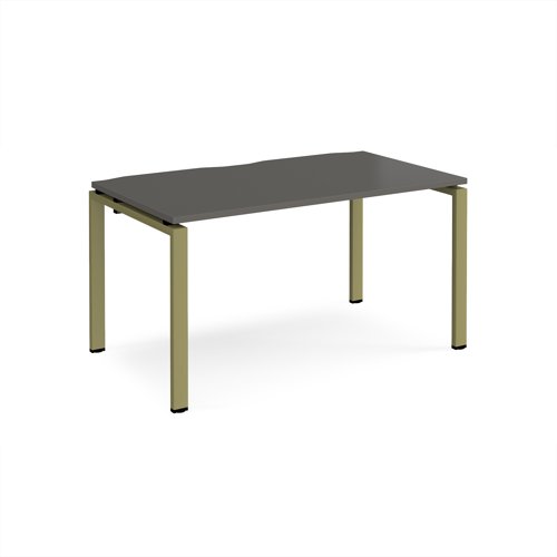Adapt single desk 1400mm x 800mm - green frame, storm grey top Adapt single desk 1400mm x 800mm - green frame, storm grey top