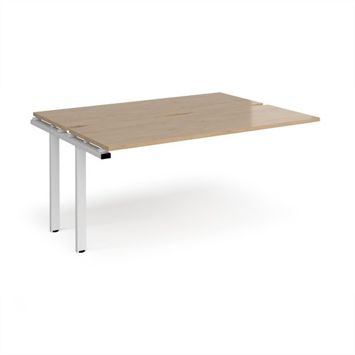 Adapt add on unit single 1600mm x 1200mm - white frame, kendal oak top Adapt add on unit single 1600mm x 1200mm - white frame, kendal oak top