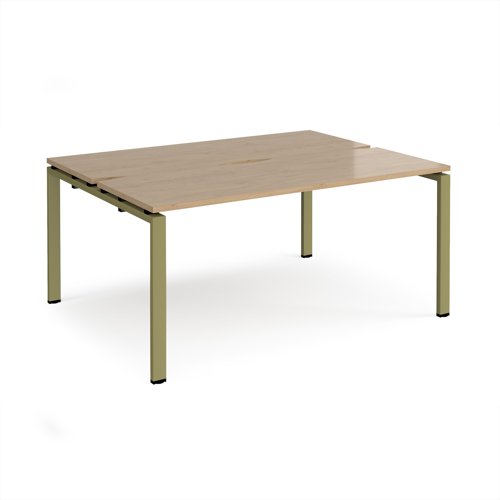 Adapt back to back desks 1600mm x 1200mm - green frame, kendal oak top Adapt back to back desks 1600mm x 1200mm - green frame, kendal oak top