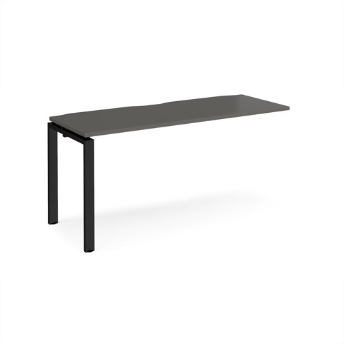 Adapt add on unit single 1600mm x 600mm - black frame, storm grey top Adapt add on unit single 1600mm x 600mm - black frame, storm grey top