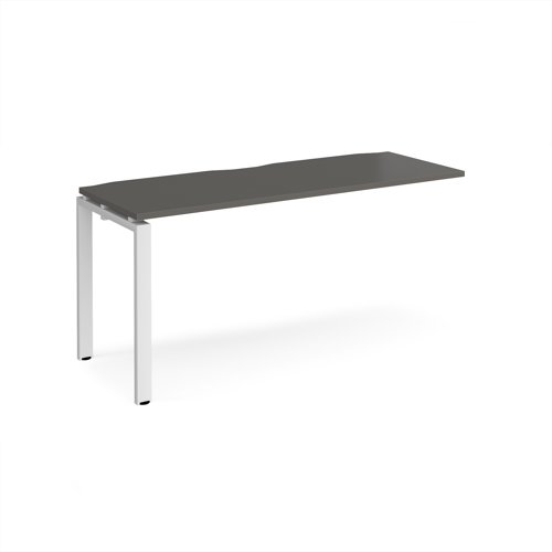 Adapt add on unit single 1600mm x 600mm - white frame, storm grey top Adapt add on unit single 1600mm x 600mm - white frame, storm grey top