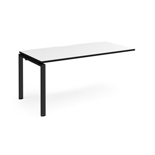Adapt add on unit single 1600mm x 800mm - black frame, white top, black edge Adapt add on unit single 1600mm x 800mm - black frame, white top, black edge