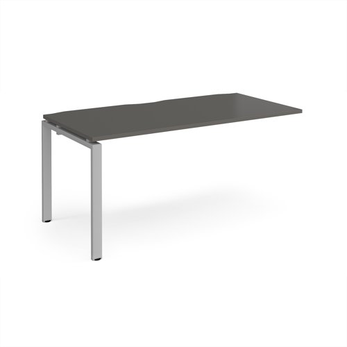 Adapt add on unit single 1600mm x 800mm - silver frame, storm grey top Adapt add on unit single 1600mm x 800mm - silver frame, storm grey top