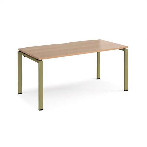 Adapt single desk 1600mm x 800mm - green frame, beech top Adapt single desk 1600mm x 800mm - green frame, beech top