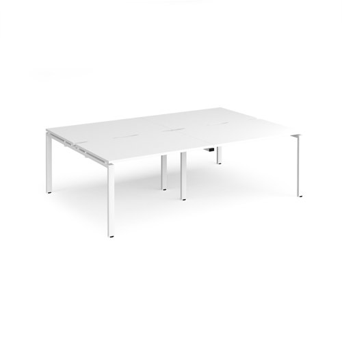 Adapt+double+back+to+back+desks+2400mm+x+1600mm+-+white+frame%2C+white+top