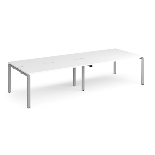 Adapt+double+back+to+back+desks+2800mm+x+1200mm+-+silver+frame%2C+white+top
