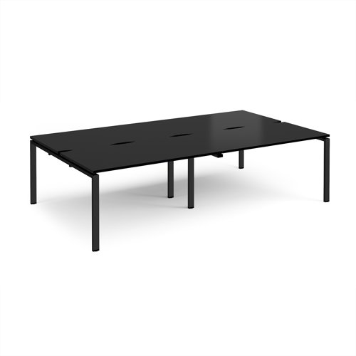 Adapt double back to back desks 2800mm x 1600mm - black frame, black top Adapt double back to back desks 2800mm x 1600mm - black frame, black top