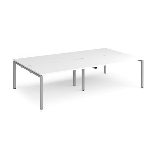 Adapt+double+back+to+back+desks+2800mm+x+1600mm+-+silver+frame%2C+white+top