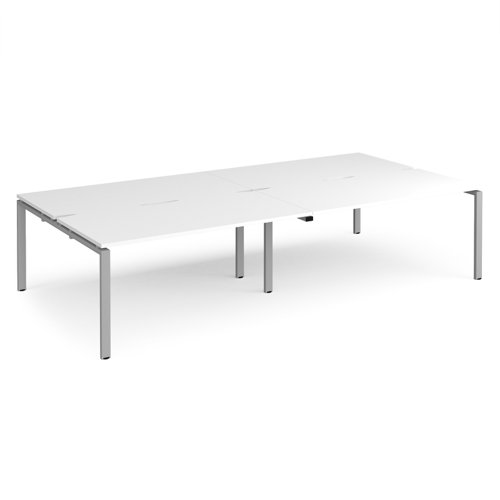 Adapt+double+back+to+back+desks+3200mm+x+1600mm+-+silver+frame%2C+white+top