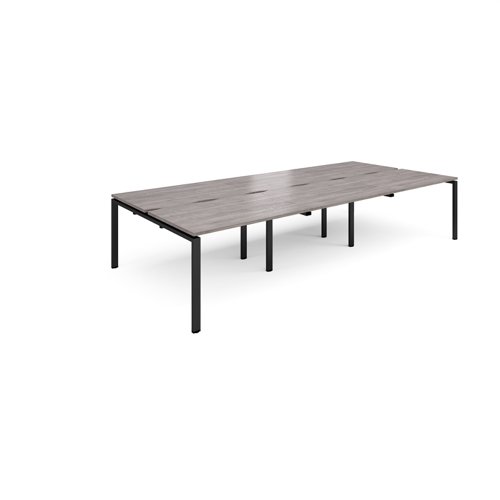 Adapt+triple+back+to+back+desks+3600mm+x+1600mm+-+black+frame%2C+grey+oak+top