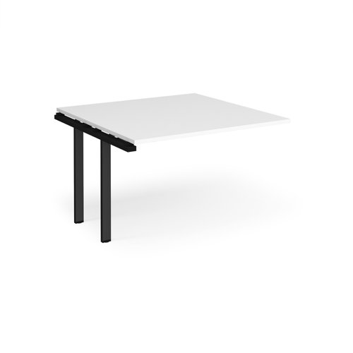 Adapt boardroom table add on unit 1200mm x 1200mm - black frame, white top